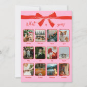 Jaaroverzicht Wat een jaar Roze Rood Foto Collage Feestdagenkaart (Voorkant)