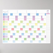 Jaarplanner 2026 Printbaar | Pastelkleurige Muurka Poster (Voorkant)