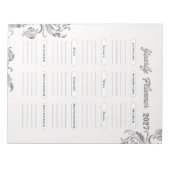 Jaarplanner Kalender Notitieblok (Voorkant)