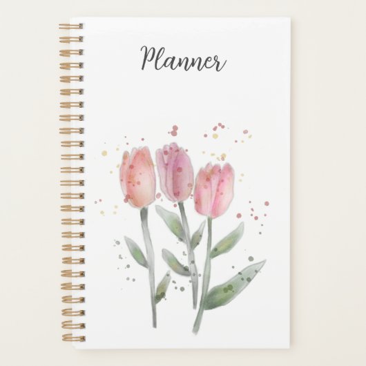Jaarplanner Tulpen Aquarel Planner (Voorkant)