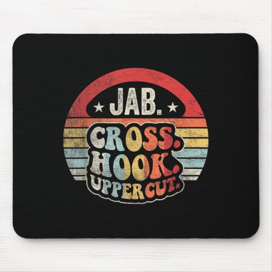 Jab Cross Hook Uppercut Boksen Retro Vintage Muismat (Voorkant)