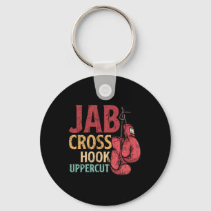 Jab Cross Hook Uppercut Bokser Werk Kickboksen Mei Sleutelhanger