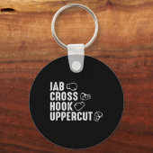 Jab Cross Hook Uppercut Bokshandschoenen Boxer Sleutelhanger (Voorkant)