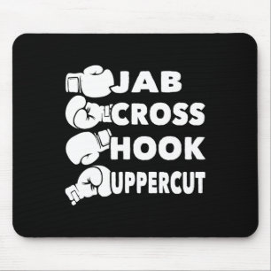 Jab Cross Hook Uppercut - Boksliefhebber Gym Boxer Muismat