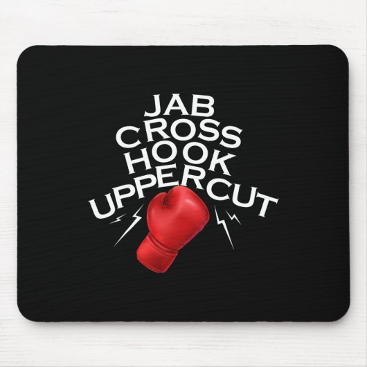 Jab Cross Hook Uppercut Boxer Funny Boxing Trainin Muismat (Voorkant)