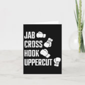 Jab Cross Hook Uppercut Boxer Workout Kickboksen Kaart (Voorkant)