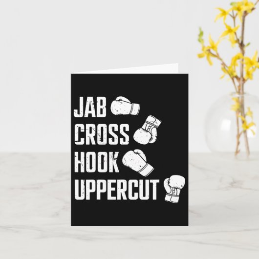 Jab Cross Hook Uppercut Boxer Workout Kickboksen Kaart (Gele Bloem)