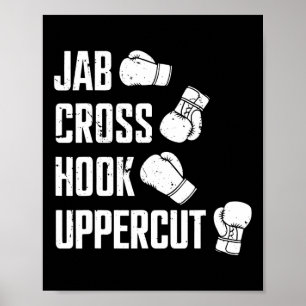 Jab Cross Hook Uppercut Boxer Workout Kickboksen Poster