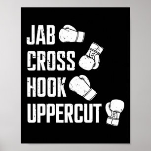 Jab Cross Hook Uppercut Boxer Workout Kickboksen Poster