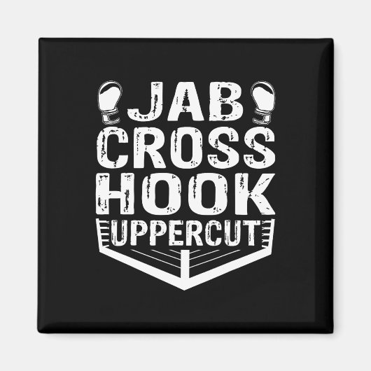 Jab Cross Hook Uppercut Boxer Workout Mannen Vrouw Magneet (Voorkant)