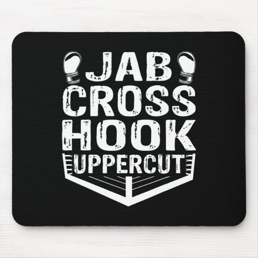 Jab Cross Hook Uppercut Boxer Workout Mannen Vrouw Muismat (Voorkant)