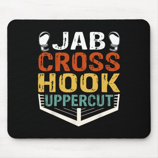 Jab Cross Hook Uppercut Boxer Workout Mannen Vrouw Muismat (Voorkant)