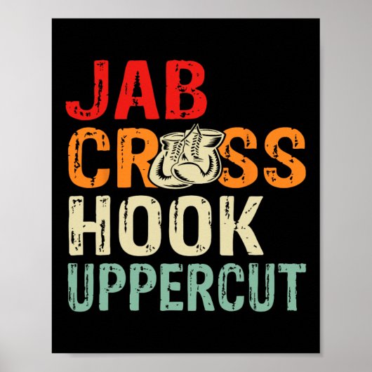 Jab Cross Hook Uppercut Boxer Workout Mannen Vrouw Poster (Voorkant)