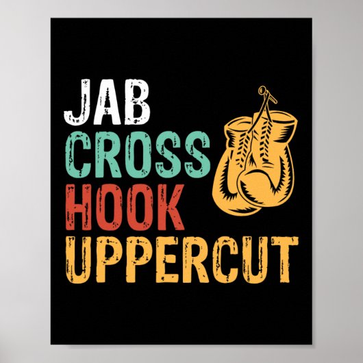 Jab Cross Hook Uppercut Boxer Workout Mannen Vrouw Poster (Voorkant)
