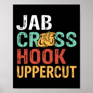 Jab Cross Hook Uppercut Boxer Workout Mannen Vrouw Poster