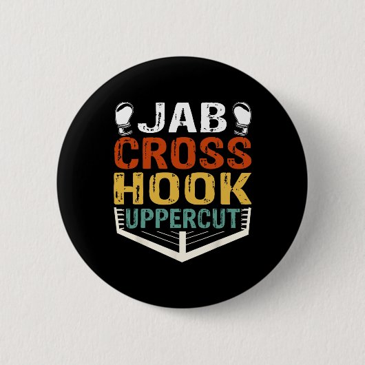 Jab Cross Hook Uppercut Boxer Workout Mannen Vrouw Ronde Button 5,7 Cm (Voorkant)