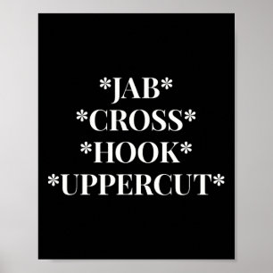 Jab Cross Hook Uppercut Boxer Workout Vrouwen Kick Poster