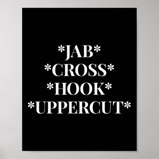Jab Cross Hook Uppercut Boxer Workout Vrouwen Kick Poster (Voorkant)