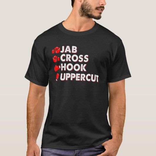 Jab Cross Hook Uppercut Boxing Boxer T-shirt (Voorkant)