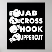 Jab Cross Hook Uppercut - Boxing Lover Gym Boxer K Poster (Voorkant)