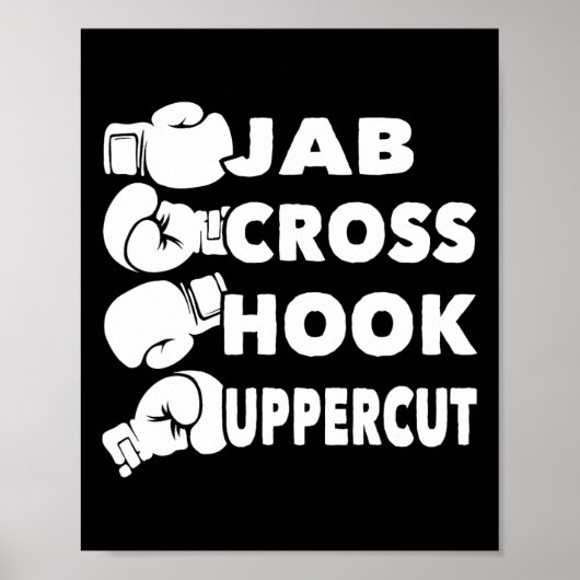 Jab Cross Hook Uppercut - Boxing Lover Gym Boxer K Poster (Voorkant)