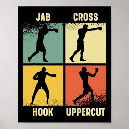 Jab Cross Hook Uppercut – Boxing Moves Graphic Gra Poster (Voorkant)