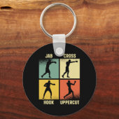 Jab Cross Hook Uppercut – Boxing Moves Graphic Gra Sleutelhanger (Voorkant)