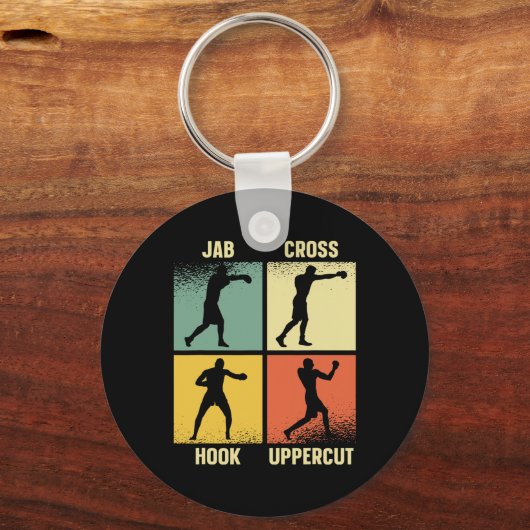 Jab Cross Hook Uppercut – Boxing Moves Graphic Gra Sleutelhanger (Voorkant)