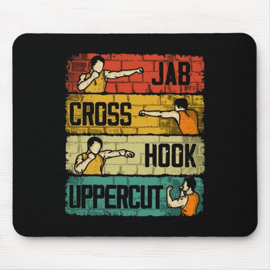 Jab Cross Hook Uppercut Boxing Muismat (Voorkant)