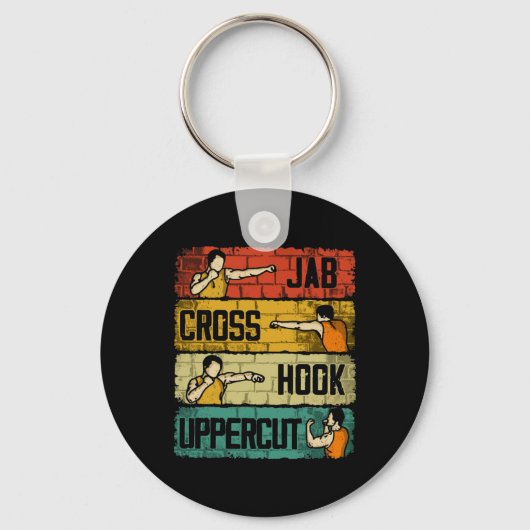 Jab Cross Hook Uppercut Boxing Sleutelhanger (Voorkant)