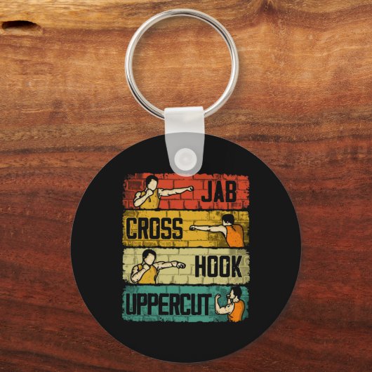 Jab Cross Hook Uppercut Boxing Sleutelhanger (Voorkant)