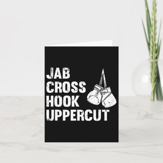 Jab Cross Hook Uppercut Boxing vechttechniek Kaart (Voorkant)