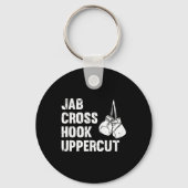 Jab Cross Hook Uppercut Boxing vechttechniek Sleutelhanger (Voorkant)