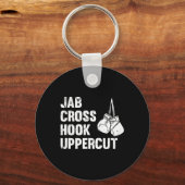 Jab Cross Hook Uppercut Boxing vechttechniek Sleutelhanger (Voorkant)