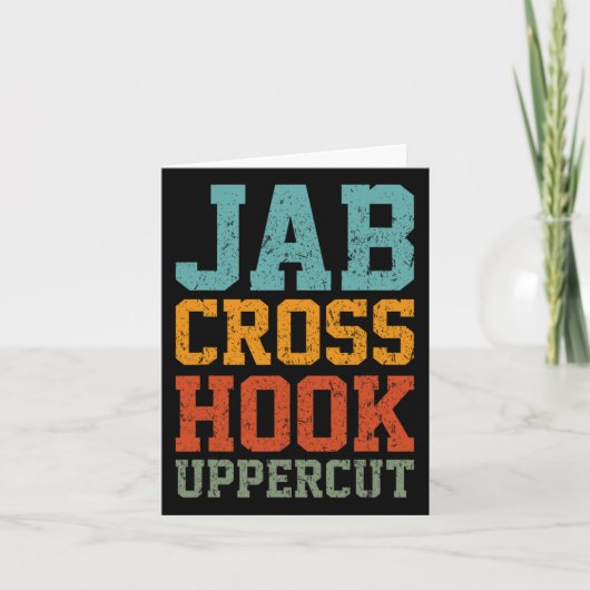 Jab Cross Hook Uppercut Funny Boxing Coach Trainin Kaart (Voorkant)