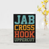 Jab Cross Hook Uppercut Funny Boxing Coach Trainin Kaart (Gele Bloem)