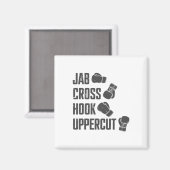 Jab Cross Hook Uppercut Funny Boxing Coach Trainin Magneet (Voorkant / Achterkant)