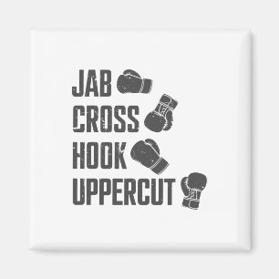 Jab Cross Hook Uppercut Funny Boxing Coach Trainin Magneet