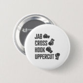 Jab Cross Hook Uppercut Grappige Bokstrainer Train Ronde Button 5,7 Cm (Voorkant /achterkant)