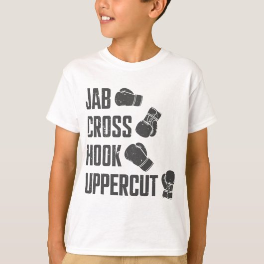 Jab Cross Hook Uppercut Grappige Bokstrainer Train T-shirt (Voorkant)