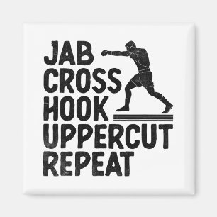Jab Cross Hook Uppercut Herhaal Boxer Sporten Atle Magneet