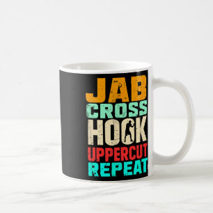 Jab Cross Hook Uppercut Herhaal Retro Kickboxing M Koffiemok