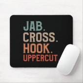 Jab Cross Hook Uppercut Kickbokser Kickboksen Muismat (Met muis)