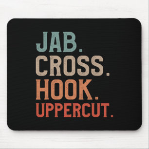 Jab Cross Hook Uppercut Kickbokser Kickboksen  Muismat