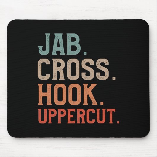 Jab Cross Hook Uppercut Kickbokser Kickboksen Muismat (Voorkant)