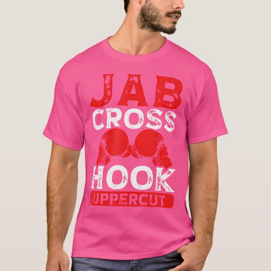 Jab Cross Hook Uppercut MMA Kickboxing Kickboxer T-shirt (Voorkant)