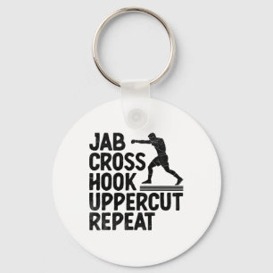 Jab Cross Hook Uppercut Repeat Boxer Sports Athlet Sleutelhanger