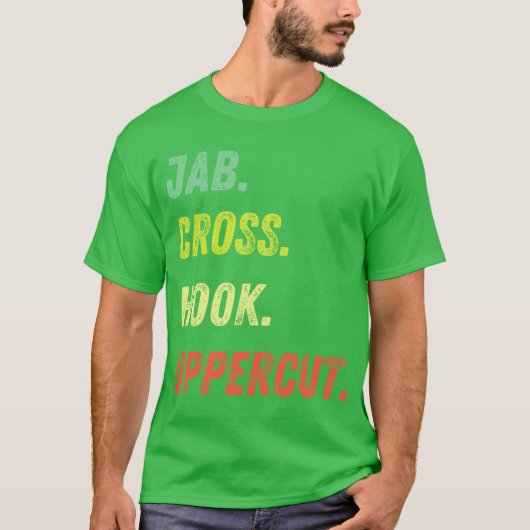 Jab Cross Hook Uppercut Unise retro T-shirt (Voorkant)