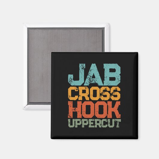 Jab Cross Hook Uppercut Vrouwen en Mannen Shirt Gr Magneet (Voorkant / Achterkant)