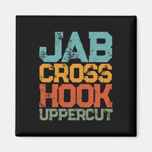 Jab Cross Hook Uppercut Vrouwen en Mannen Shirt Gr Magneet (Voorkant)